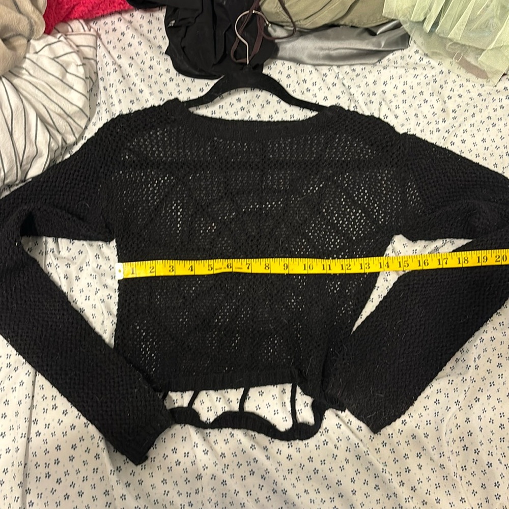 Cropped spiderweb sweater